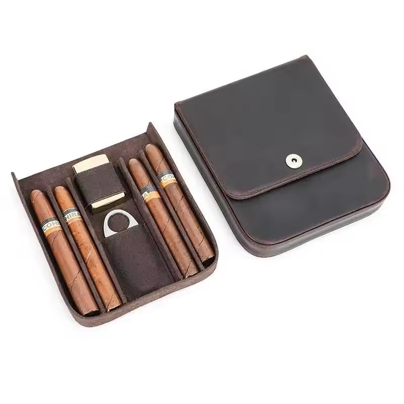 Premium Cigar Case - Portable Cigar Case Humidor Box Retro