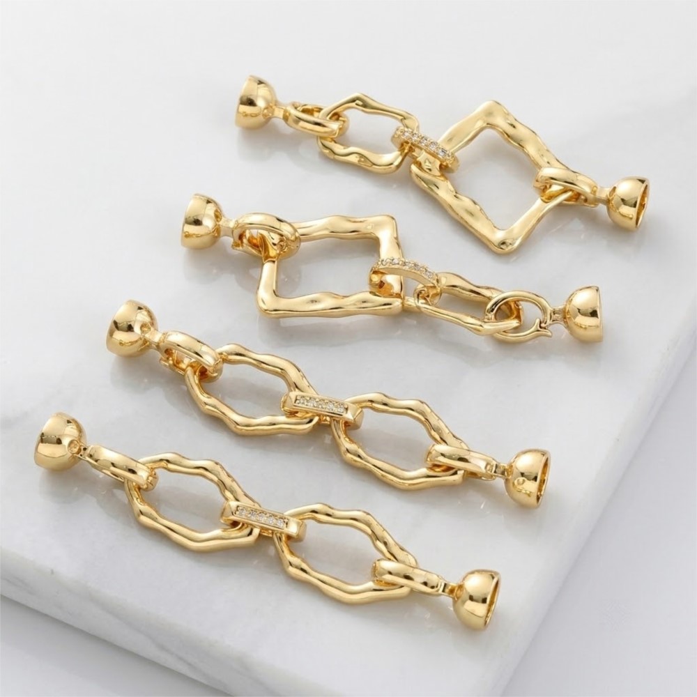 Gold Plated Jewelry - 1Piece 18k Gold-plated Simple Oval Irregular