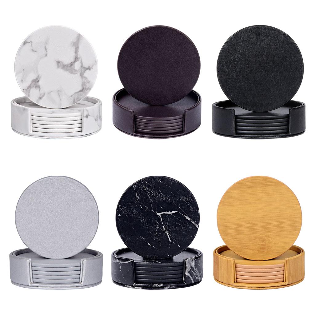 Round Marble Coasters with Hol - Marble Coaster Set 评论和价格