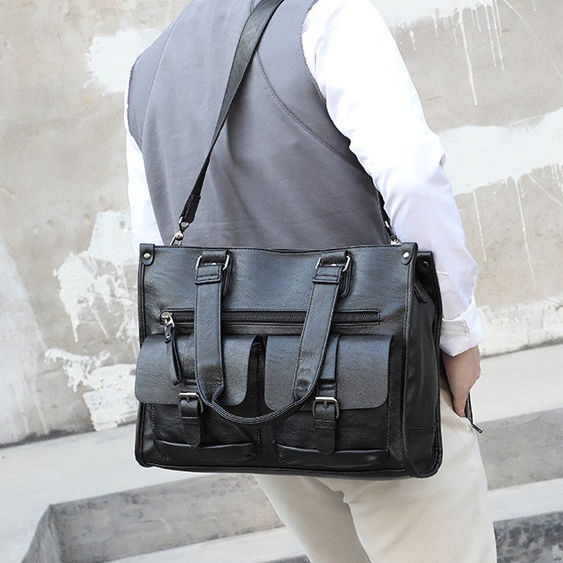 PU Leather Shoulder Briefcase  - Leather Briefcase 评论和价格