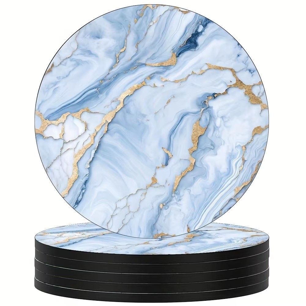 6pcs 4 Inch Drink Coasters Set - Marble Coaster Set 评论和价格