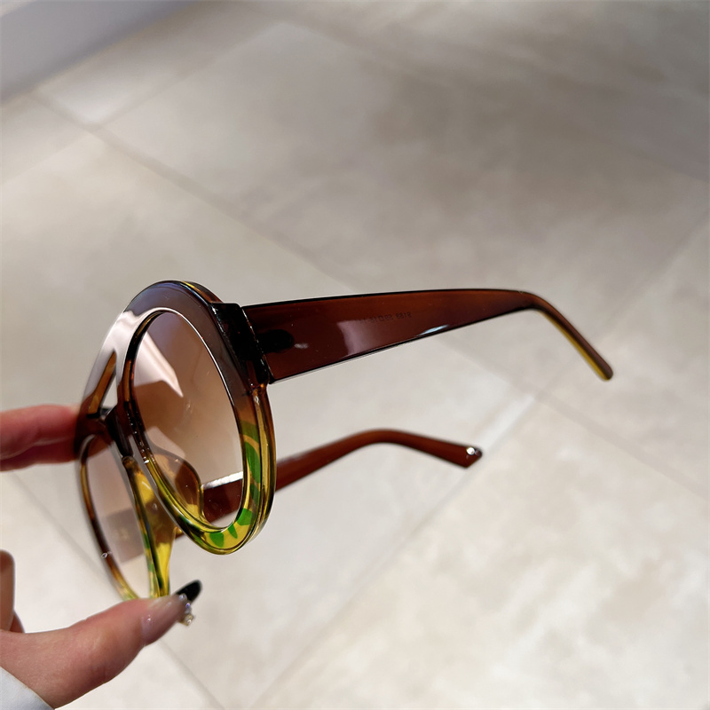 Oversized Round Goggle Men Fas - Sunglasses Uv400 评论和价格