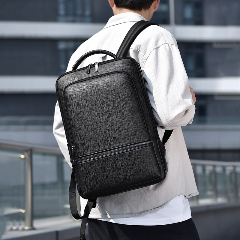 PU Leather Men's Backpack USB  - Leather Briefcase 评论和价格