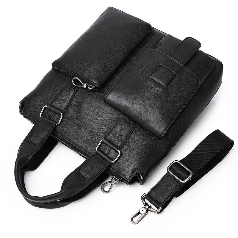 Men Vertical Handbag Male Genu - Leather Briefcase 评论和价格