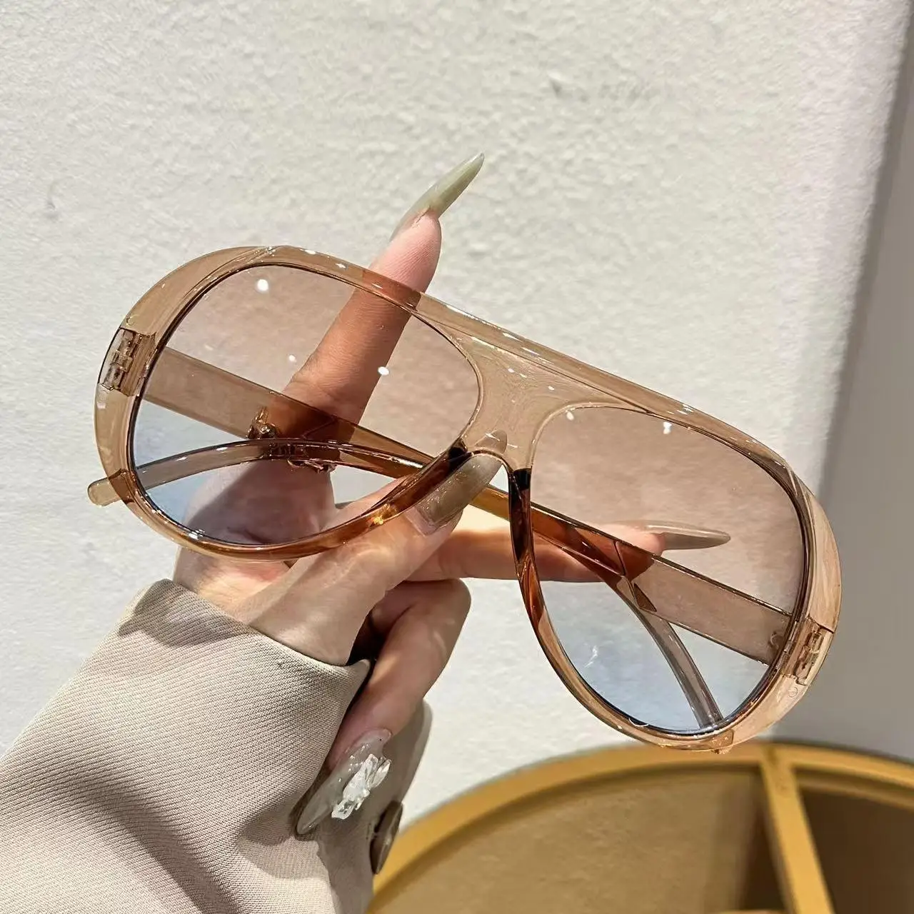 Oversized Sunglasses Women Fas - Sunglasses Uv400 评论和价格