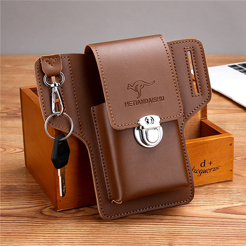 Phone Belt Bag For Men Bags Ce - Leather Wallet Men 评论和价格