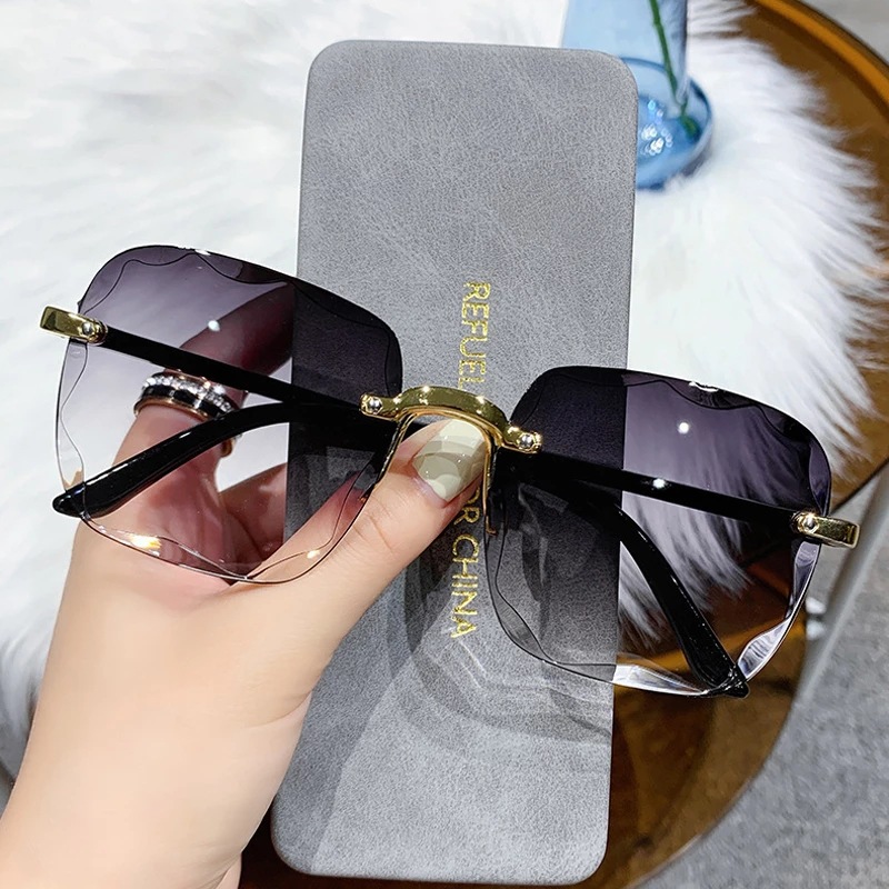 1/3PCS New Rimless Women's Sun - Designer Sunglasses 评论和价格