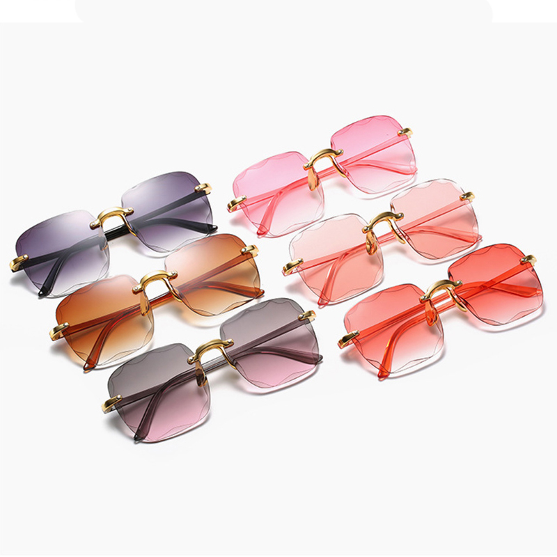 1/3PCS New Rimless Women's Sun - Designer Sunglasses 评论和价格