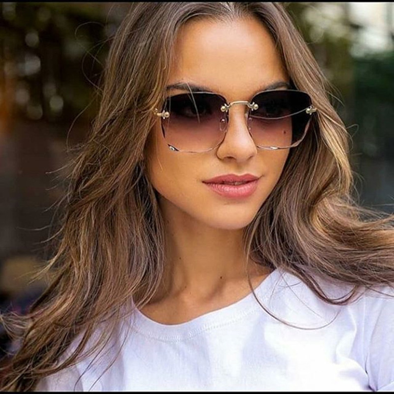 1/3PCS New Rimless Women's Sun - Designer Sunglasses 评论和价格