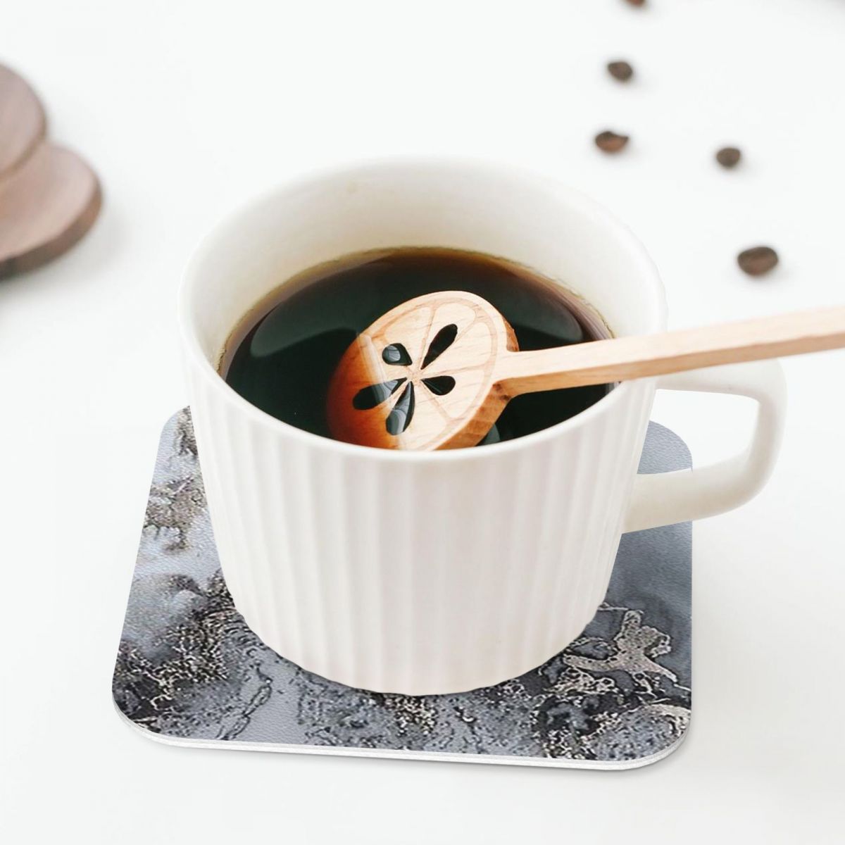 Grey And Silver Marbl Coasters - Marble Coaster Set 评论和价格
